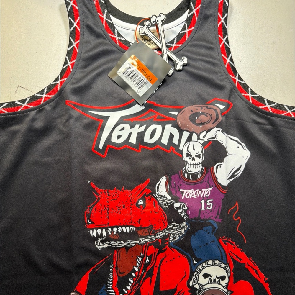 Brand X Toronto Vince Carter #15 Jersey We Run The North Black Basketball Size M